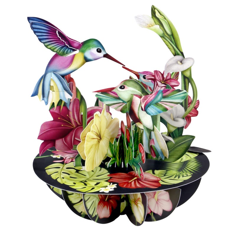 SANTORO Pirouette, 3D Pop Up Greeting Card - Hummingbirds - For Her, Mom, Wife, Sister, Daughter, Birthday, Bird Lovers | Thank You Cards For Teacher | Get Well Soon Card - Image 2